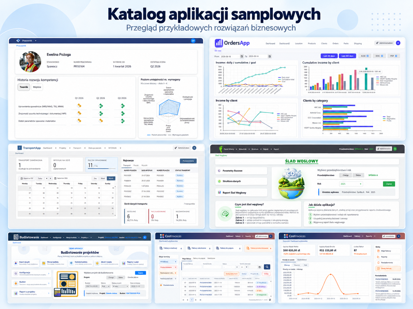 Sample applications catalog